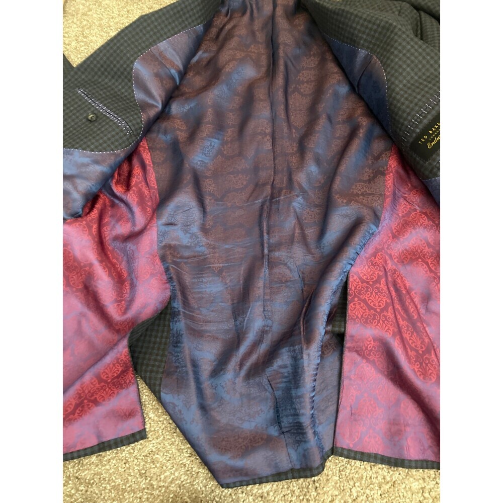 Ted Baker London Endurance jacket sport blazer suit black gray 42R 100% wool - Picture 12 of 12